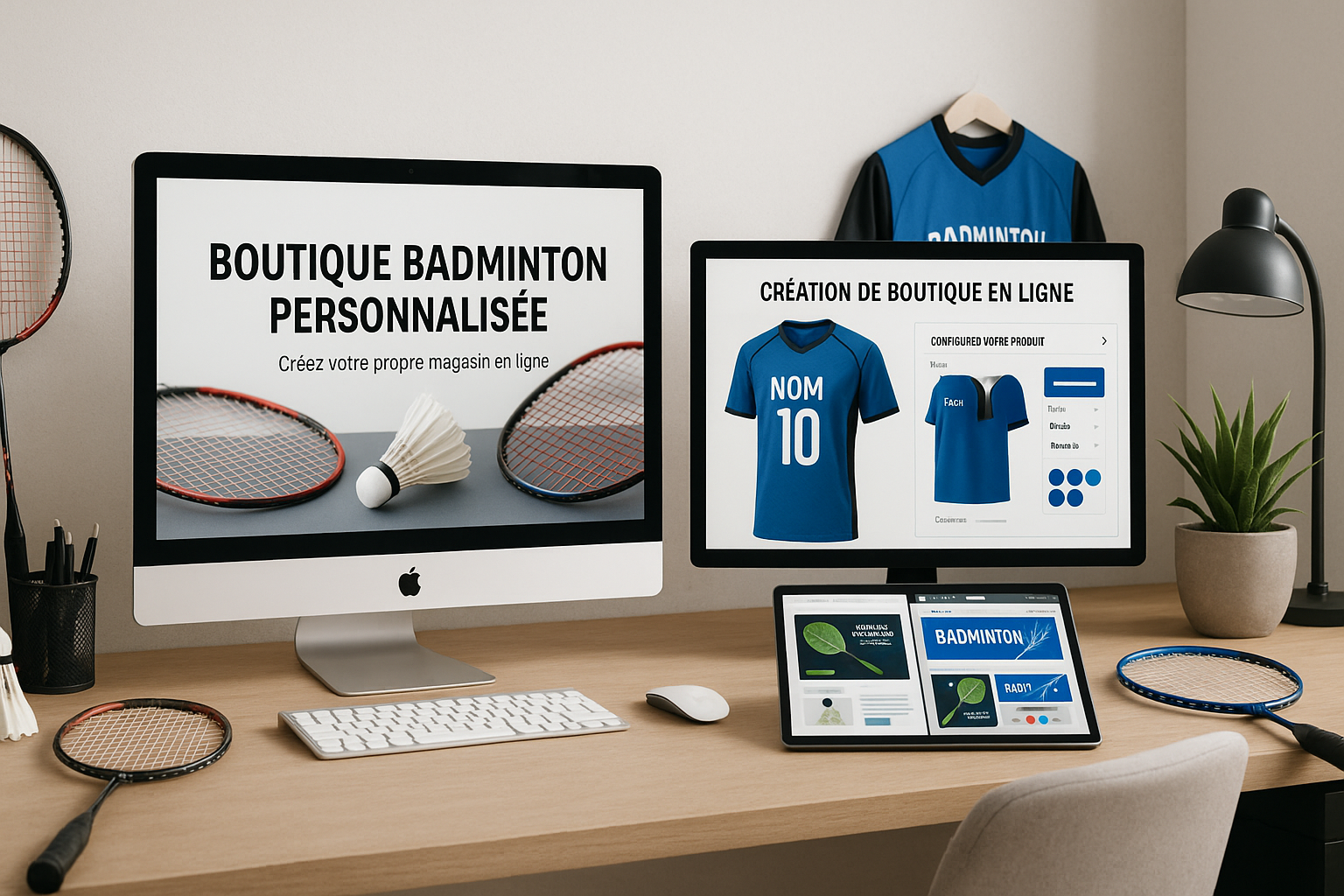 Bannière création boutique badminton en ligne