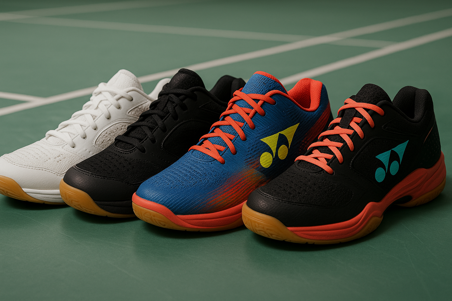 Bannière réaliste de chaussures de badminton professionnelles
