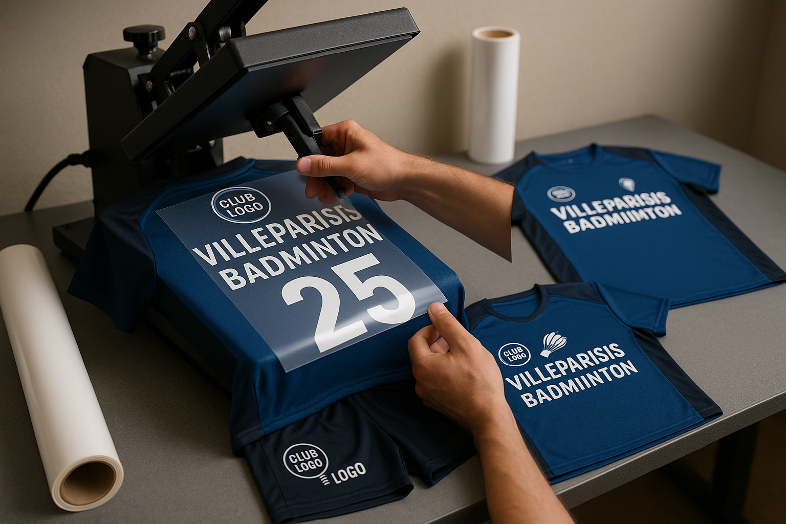 Flocage textiles badminton club