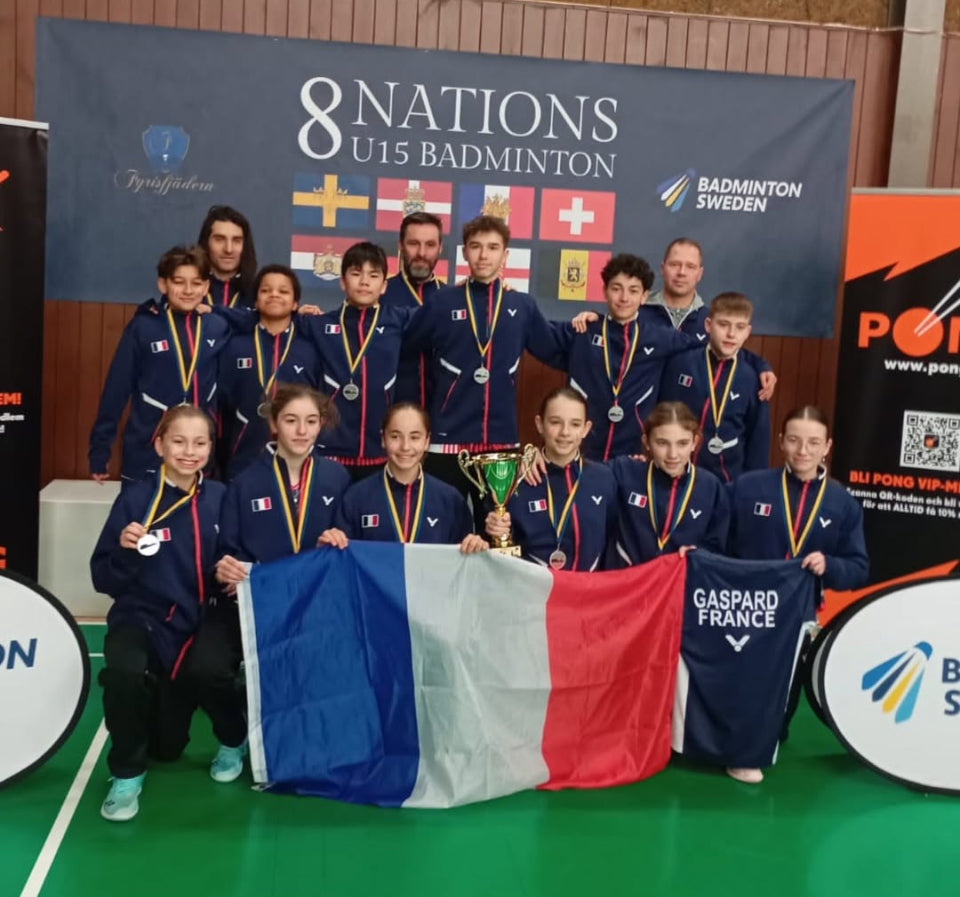 Nos jeunes U15 en argent aux 8 Nations de badminton à Uppsala !